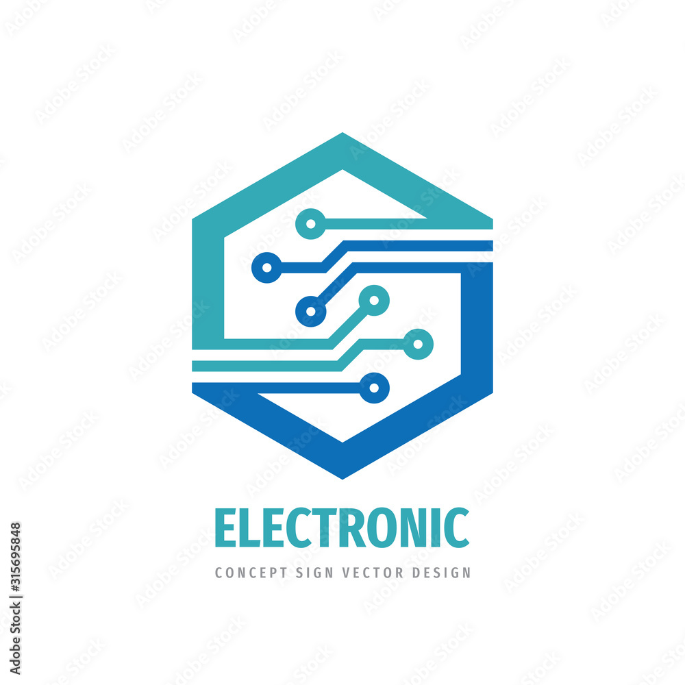 Poster data digital electronic technology - vector logo template for corporate identity. abstract computer 