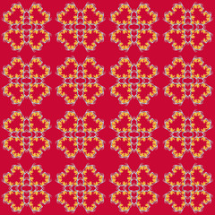 seamless yellow pattern vintage red background
