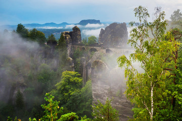National park Saxon Switzerland, Germany: View from viewpoint of Bastei