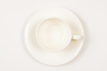 White cup isolated on white background.