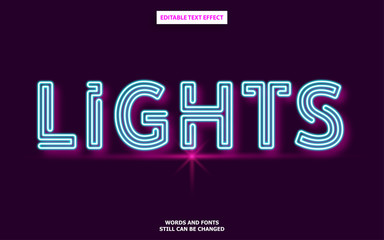Lights editable text effect
