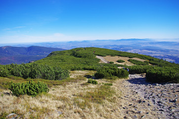 Fototapeta na wymiar Widok z Babiej Góry na horyzont