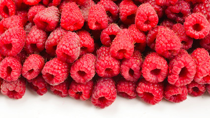 Raspberry as a background, top view.