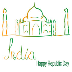 Naklejka premium Indian Republic Day concept with text 26 January.