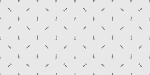 Seamless background with abstract christmas trees. Simple pattern for your design. Black and white illustration
