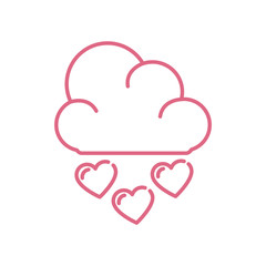 Isolated hearts and cloud vector design
