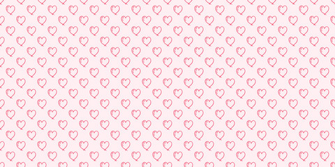 Hand drawn background with abstract hearts. Seamless wallpaper on surface. Print for your design