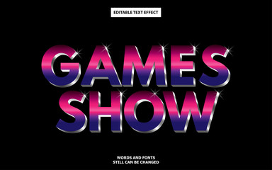 Games show editable text effect