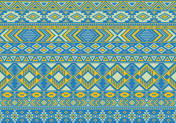 Boho pattern tribal ethnic motifs geometric seamless vector background. Rich indian tribal motifs clothing fabric textile print traditional design with triangle and rhombus shapes.