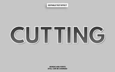 Cutting editable text effect