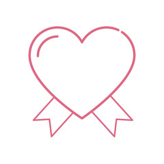 Isolated heart and ribbon vector design