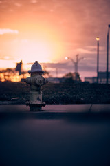 Fototapeta na wymiar Magic Hydrant with sunrise morning