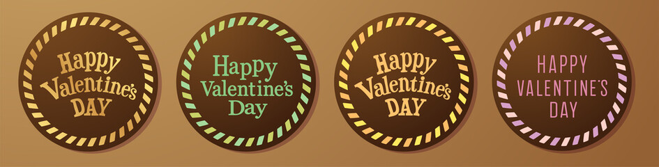 バレンタイン素材　フレームデザイン　チョコレートモチーフ　カラフル　POP