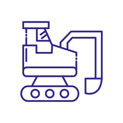 Isolated construction hydraulic excavator vector design