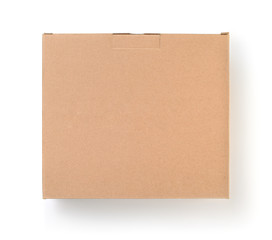 Top view of cardboard blank brown box
