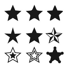 Obraz premium Star vector icons isolated on white background.