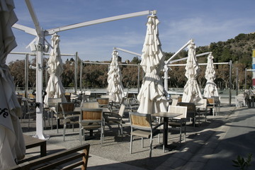 beach cafeteria  in the Mediterranean