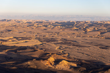 Panoramic view of Machtesh Ramon in the Negev desert