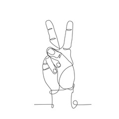 Symbol of peace one line drawing on white isolated background