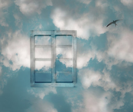 Window And Clouds