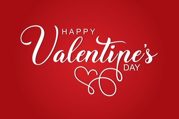 Naklejka premium Valentines day background with heart pattern and typography of happy valentines day text . Vector illustration. Design template celebration.