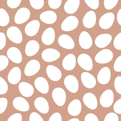 White Eggs seamless pattern. Vector Easter wrapping paper template.
