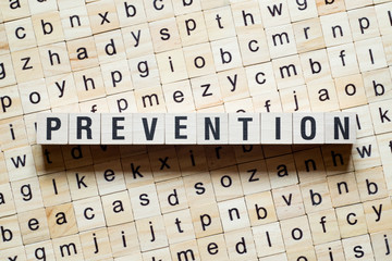 Prevention word concept on cubes