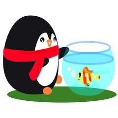 penguin and her fish