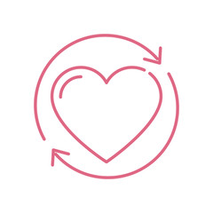 Isolated heart and arrows circle vector design