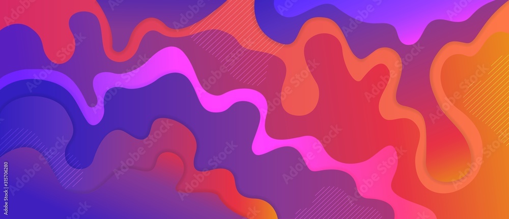Poster multicolored bright colorful abstract background. smooth gradient, waves of bright colors. beautiful