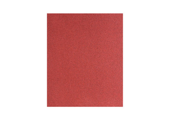 A sheet of brown sanding paper on a white background. White isolate.