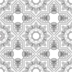             Seamless monochrome pattern without backgroun