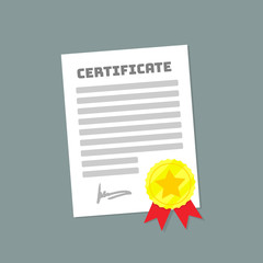 Vector certificate flat vector icon