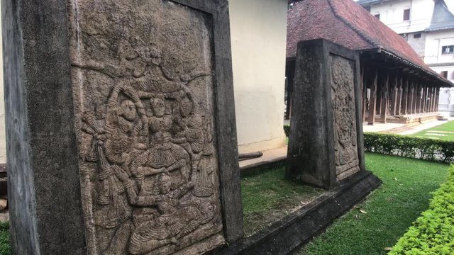 Kandy, Sri Lanka, November 25, 2019, stone slabs in the temple Sri Dalada Maligawa 4K