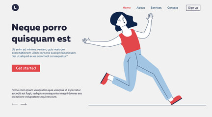 Clumsy woman falling on slippery floor. Cartoon female character slipping flat vector illustration. Risk, failure, hurt concept for banner, website design or landing web page