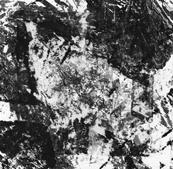 Abstract black and whitecolor acrylic and watercolor painting. Monoprinting template. Canvas...