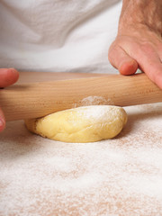 Roll out pastry to round. Making Apple Pie Tart Series.