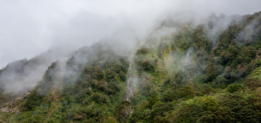 Franz Josef Glacier New Zealand. Mountains. VClouds