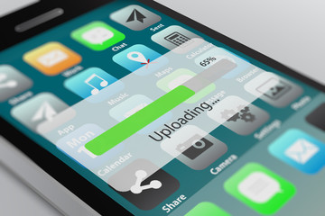 Uploading Process on Smart Phone Screen