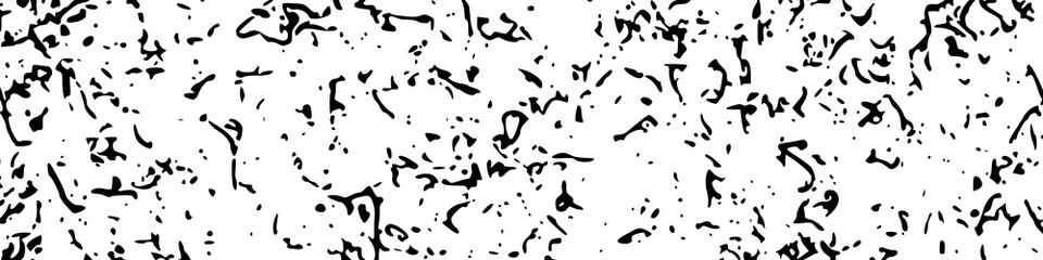 Black Grainy Texture Isolated On White Background. Dust Overlay. Dark Noise Granules. Wide Horizontal Long Banner For Site. Vector Design Elements, Illustration, EPS 10.