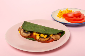 Homemade Green Spinach Crepes