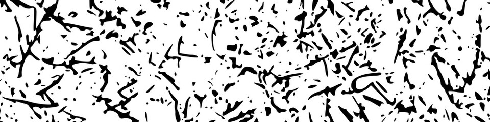 Black Grainy Texture Isolated On White Background. Dust Overlay. Dark Noise Granules. Wide Horizontal Long Banner For Site. Vector Design Elements, Illustration, EPS 10.