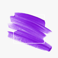 Logo brush painted textured watercolor art abstract background vector illustration. Acrylic stroke poster over square frame. Perfect design for headline, logo and sale banner. 