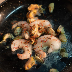 Fototapeta na wymiar cooking seafood