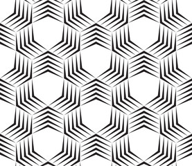 Vector geometric seamless pattern. Modern geometric background. Lattice with hexagonal cells.