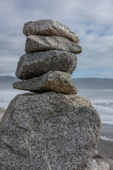 Pile of rocks. Westcoast South Island New Zealand. Coast. Rocks on the beach. Waves.