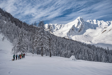 Scialpinisti salgono