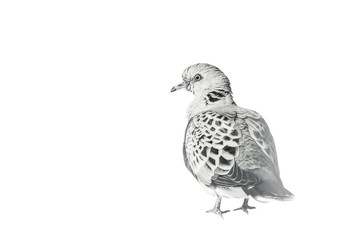 Birds. Black white photo. White background.