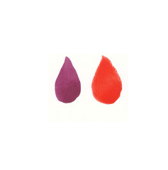 Dark pink and red water drops. Hand drawing watercolor sketch. Colorful illustration. Picture can be used in greeting cards, posters, flyers, banners, logo, further design etc.