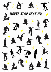 Vector illustration with a skate board background - 315720895